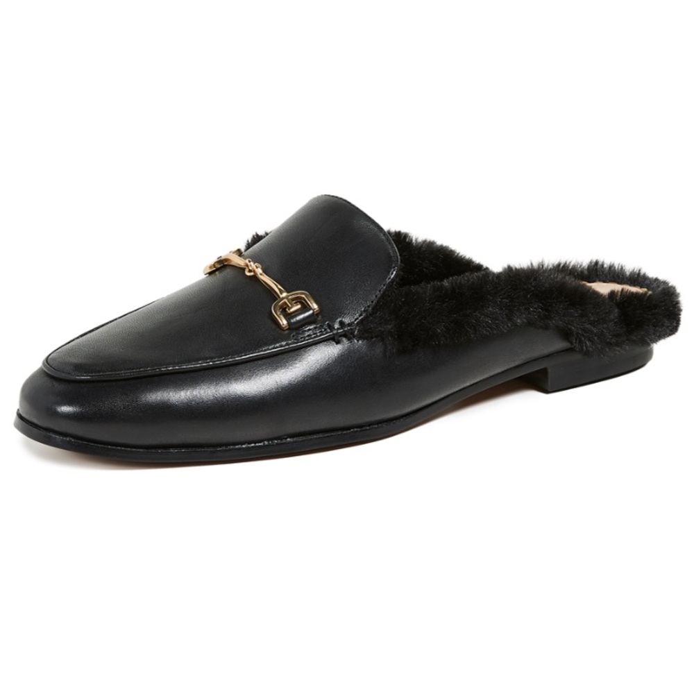 Sam Edelman Leather Loafers with Faux Fur